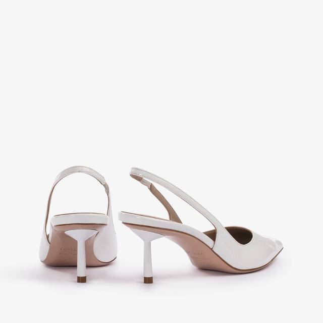 Le Silla Slingback vernice bianca carta Grande vendita