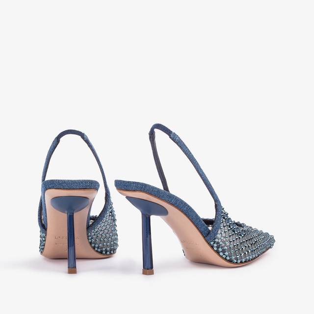 Le Silla Slingback gioiello rete denim blu Offerta Pasqua