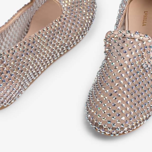 Le Silla Slipper gioiello rete nude skin e Cristalli Bestseller