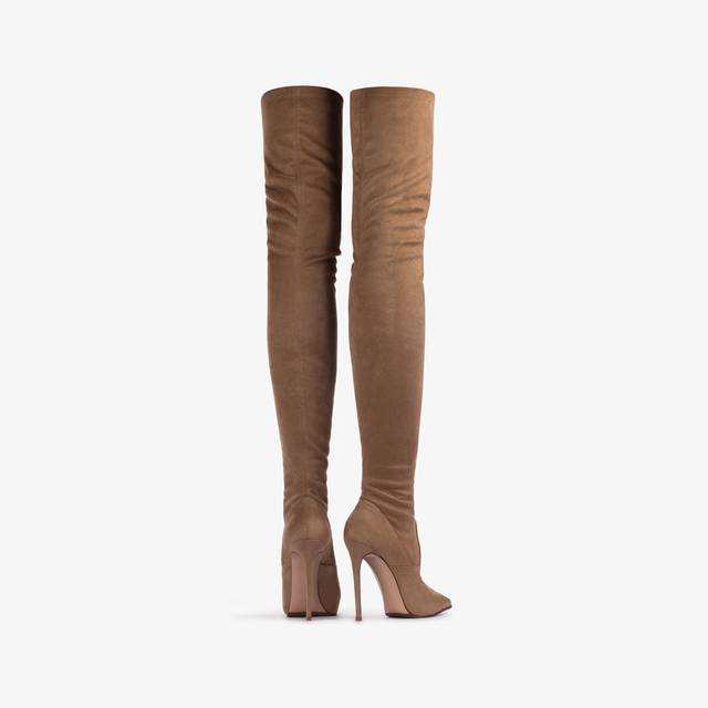 Le Silla Stivale sopra al ginocchio camoscio vegan stretch marrone ginger Comprane uno, ottenene uno gratis