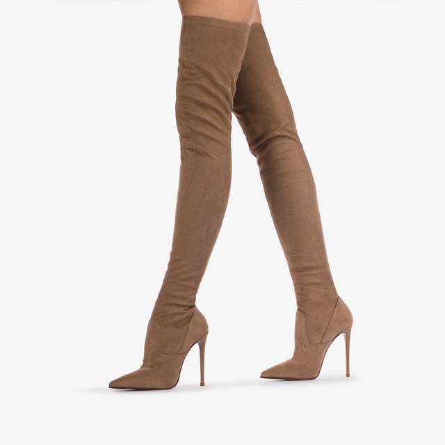 Le Silla Stivale sopra al ginocchio camoscio vegan stretch marrone ginger Comprane uno, ottenene uno gratis