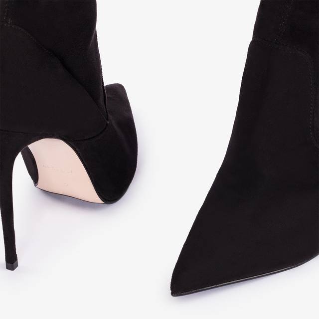 Le Silla Stivale sopra al ginocchio camoscio vegan stretch nero Offerte speciali
