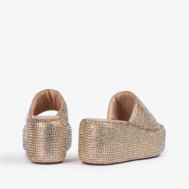 Le Silla Sandalo zeppa cristalli nude phard Ritorno libero