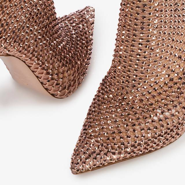 Le Silla Stivaletto calza oro rosa e Cristalli Rilascio limitato
