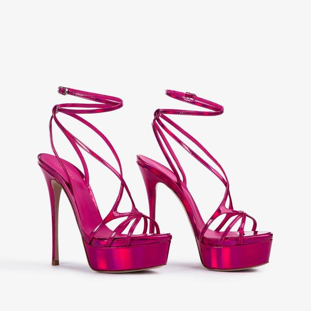 Le Silla Sandalo con plateau iridescente fucsia bouganville Promozione temporanea