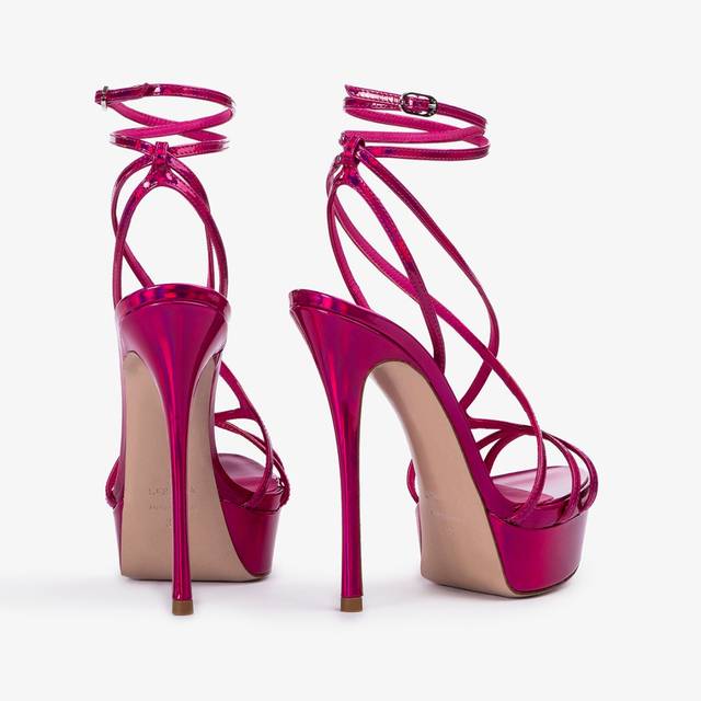 Le Silla Sandalo con plateau iridescente fucsia bouganville Promozione temporanea