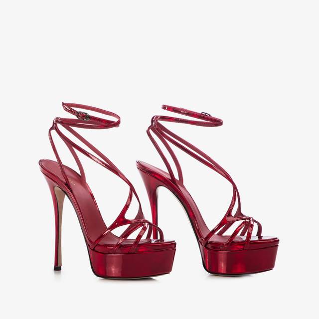 Le Silla Sandalo con plateau iridescente rosso rebel Super sconto