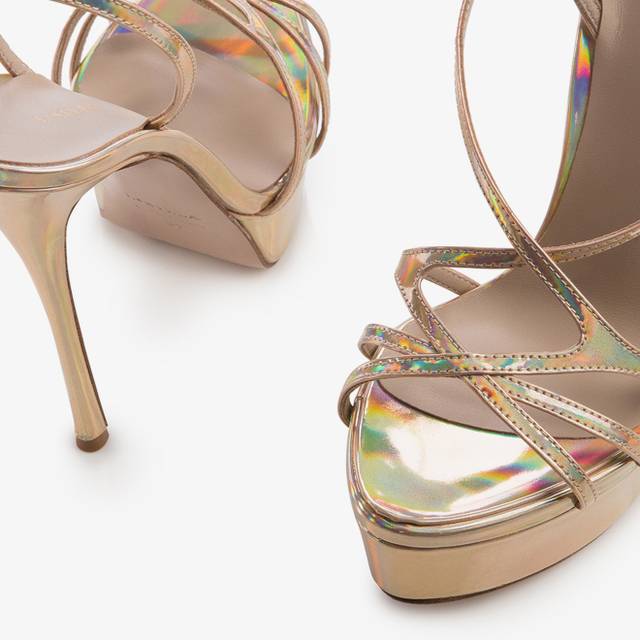 Le Silla Sandalo con plateau iridescente nude Enormi sconti
