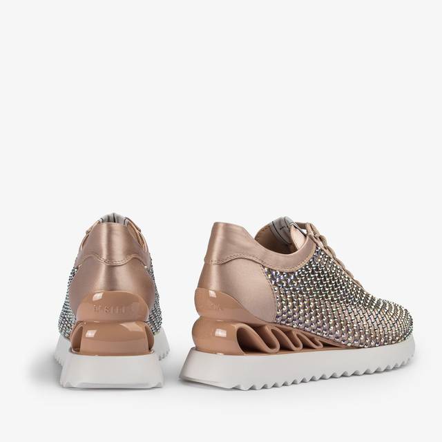Le Silla Sneaker rete nude skin e Cristalli In Linea