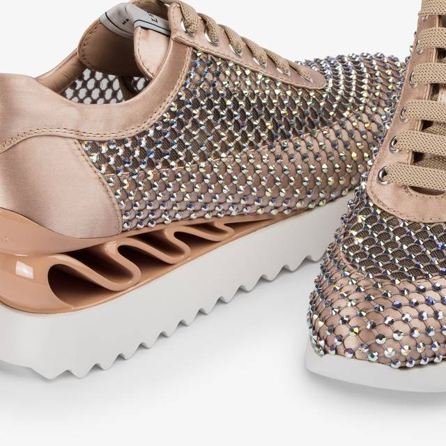 Le Silla Sneaker rete nude skin e Cristalli In Linea