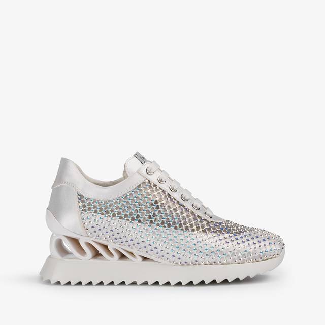 Le Silla Sneaker rete bianca carta e Cristalli Nuovo
