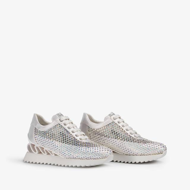 Le Silla Sneaker rete bianca carta e Cristalli Nuovo