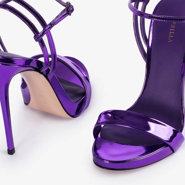 Le Silla Sandalo metallizzato viola kamala Spedizione Gratuita