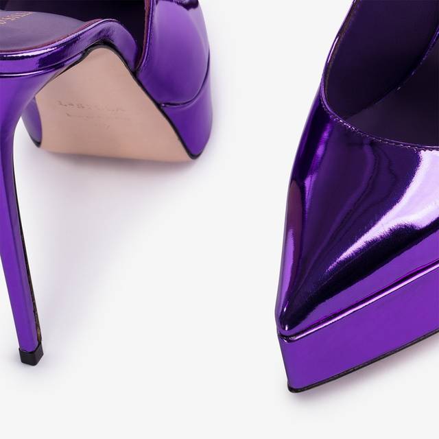 Le Silla Slingback con plateau metallizzata viola kamala Qualità Garantita