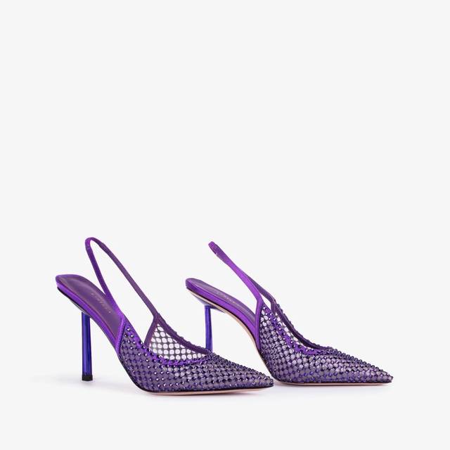 Le Silla Slingback gioiello rete viola Kamala e Cristalli Negozi Online