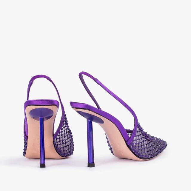 Le Silla Slingback gioiello rete viola Kamala e Cristalli Negozi Online