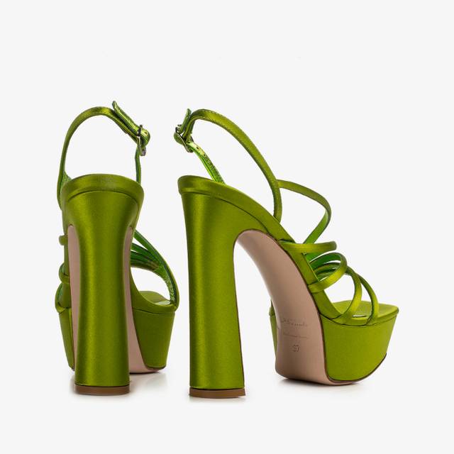 Le Silla Sandalo raso verde tokyo Saldi Di Fabbrica
