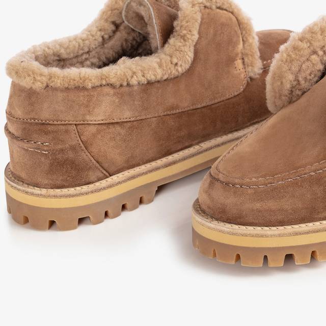 Le Silla Mocassino camoscio marrone ginger con fodera montone Spedizione gratuita