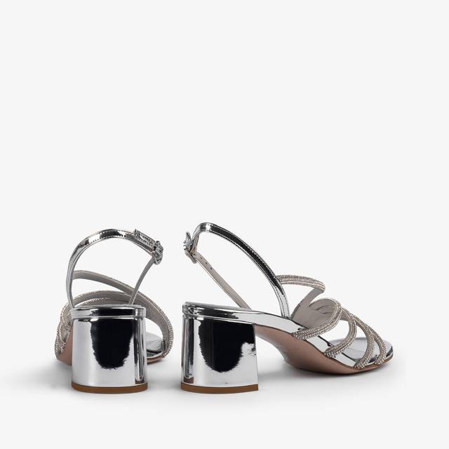 Le Silla Sandalo effetto pavé di Cristalli argento Online Outlet