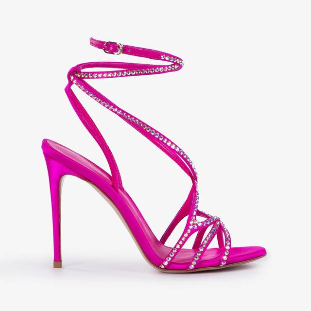 Le Silla Sandalo raso fucsia bouganville e Cristalli Offerte esclusive
