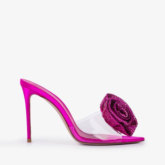 Le Silla Sandalo raso e plexy fucsia bouganville e Cristalli Lightning offer