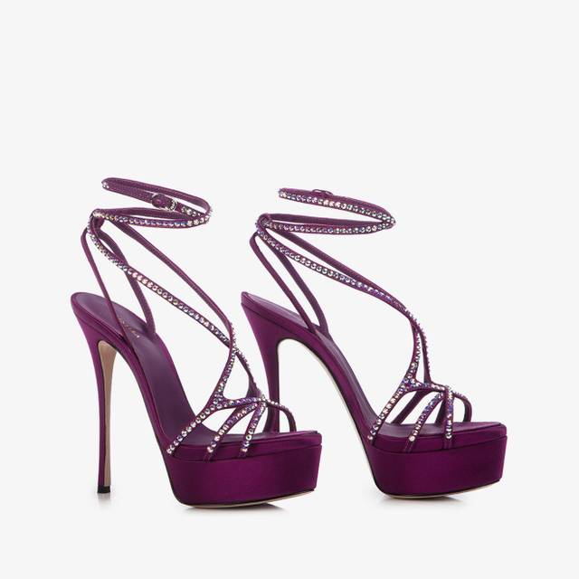 Le Silla Sandalo con plateau raso viola grape Enormi risparmi
