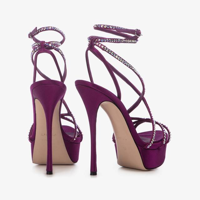 Le Silla Sandalo con plateau raso viola grape Enormi risparmi