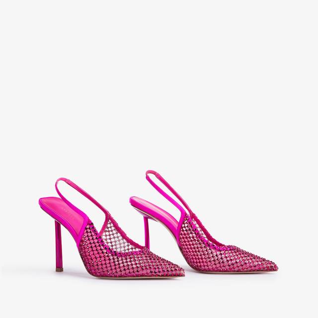 Le Silla Slingback gioiello rete fucsia bouganville Prezzo basso