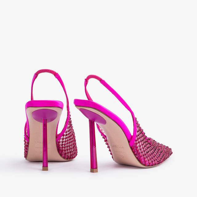 Le Silla Slingback gioiello rete fucsia bouganville Prezzo basso