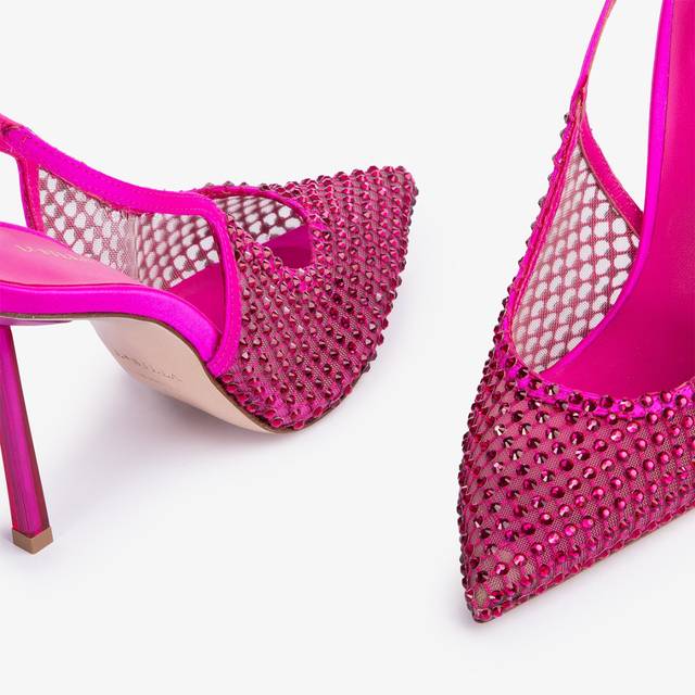 Le Silla Slingback gioiello rete fucsia bouganville Prezzo basso