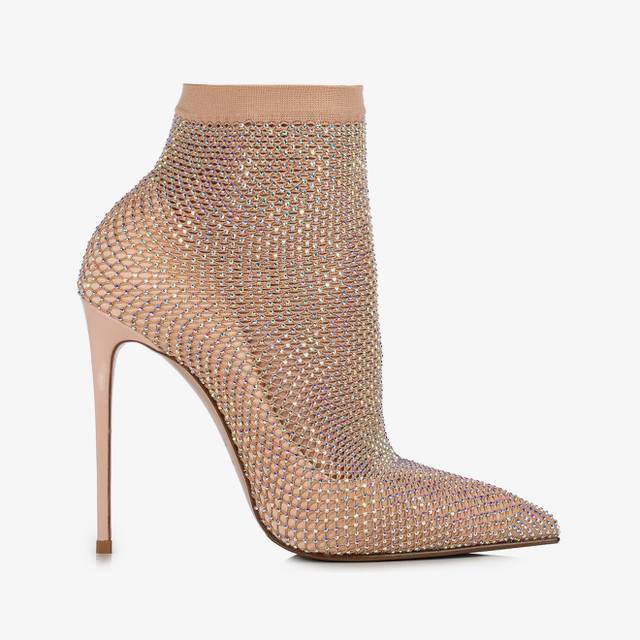 Le Silla Stivaletto calza nude skin con Cristalli Ritorno libero