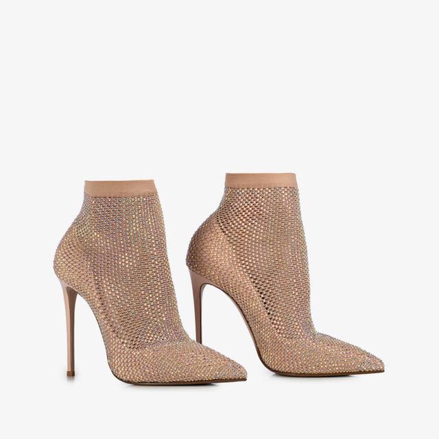Le Silla Stivaletto calza nude skin con Cristalli Ritorno libero