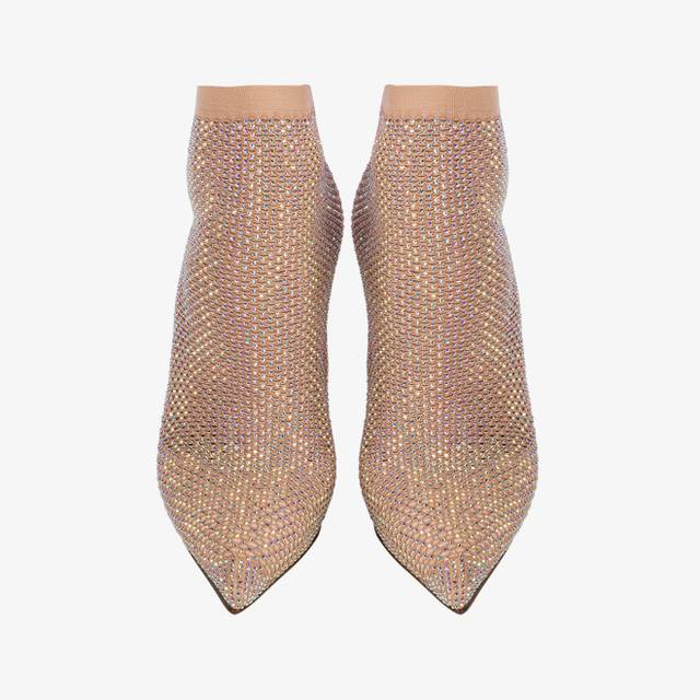 Le Silla Stivaletto calza nude skin con Cristalli Ritorno libero