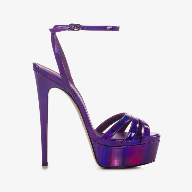 Le Silla Sandalo con plateau iridescente viola kamala Promozione temporanea