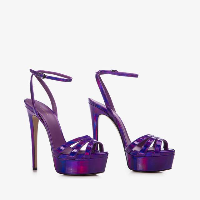 Le Silla Sandalo con plateau iridescente viola kamala Promozione temporanea