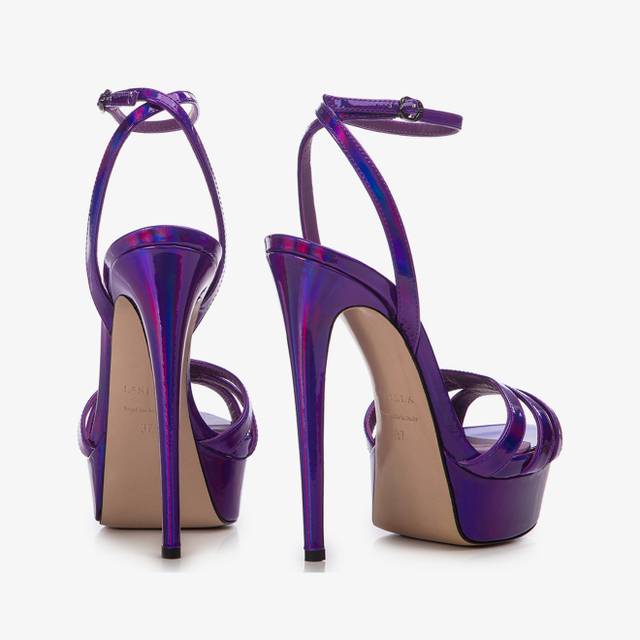 Le Silla Sandalo con plateau iridescente viola kamala Promozione temporanea