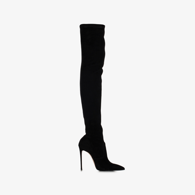 Le Silla Stivale sopra il ginocchio camoscio stretch nero Only for today