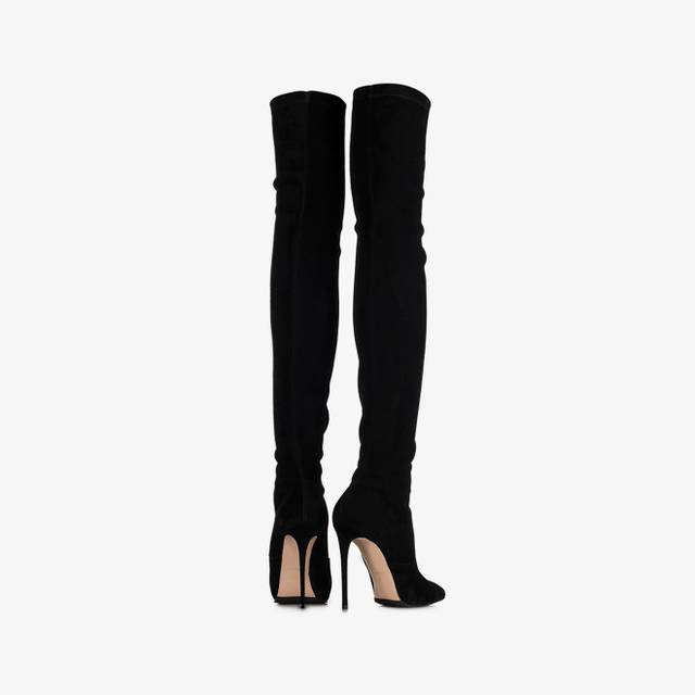 Le Silla Stivale sopra il ginocchio camoscio stretch nero Only for today