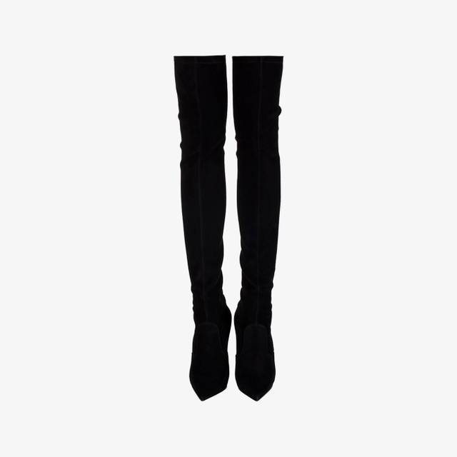 Le Silla Stivale sopra il ginocchio camoscio stretch nero Only for today