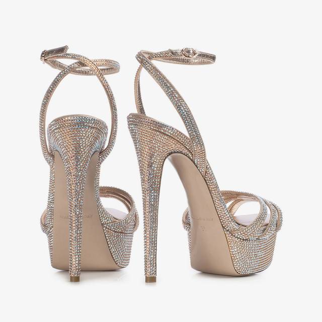 Le Silla Sandalo gioiello nude phard con Cristalli Super sconto