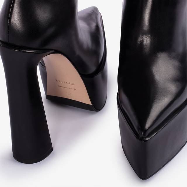 Le Silla Stivaletto con plateau pelle nero 2025