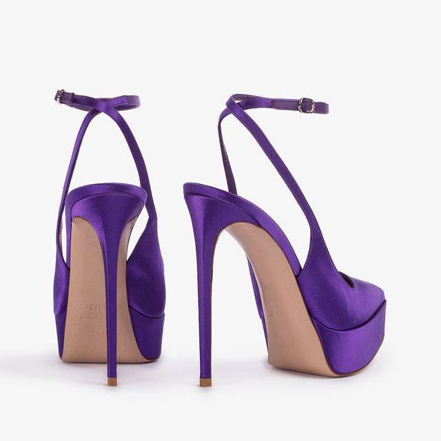 Le Silla Slingback con plateau raso viola kamala In Linea