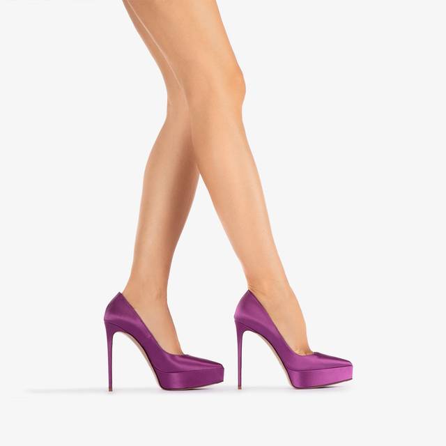 Le Silla Décolleté con plateau satin lavanda darling Nuovo
