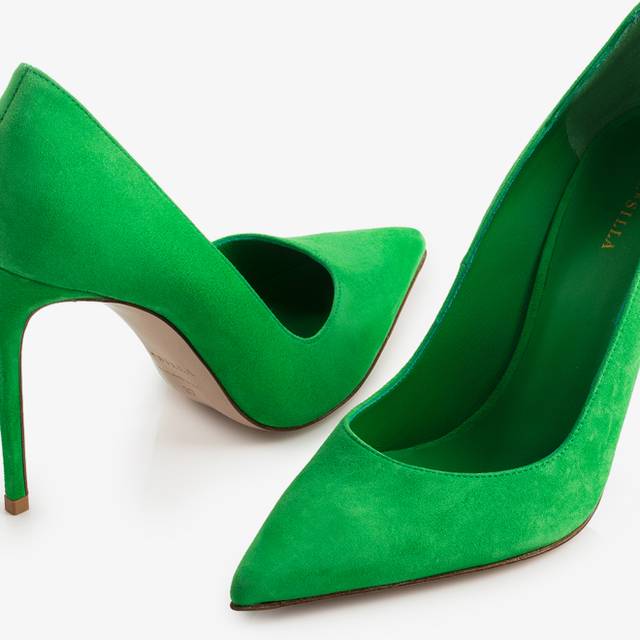 Le Silla Décolleté camoscio verde emerald Vendita