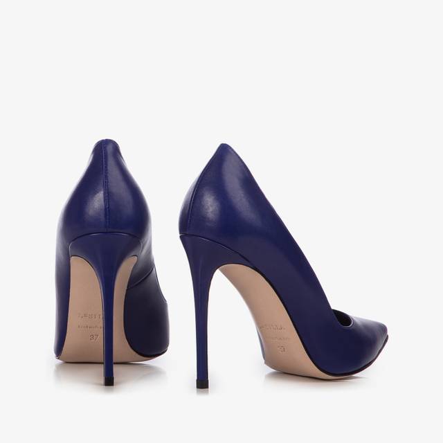 Le Silla Décolleté pelle blu lazuli Consegna Veloce