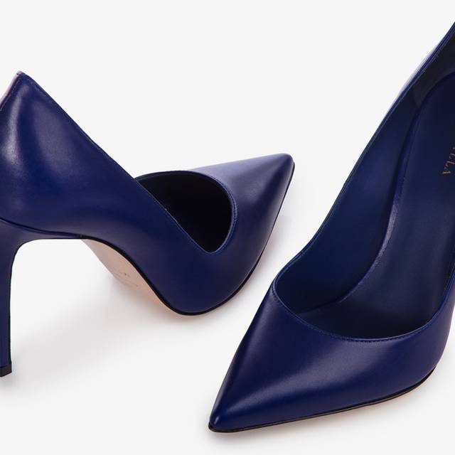 Le Silla Décolleté pelle blu lazuli Consegna Veloce