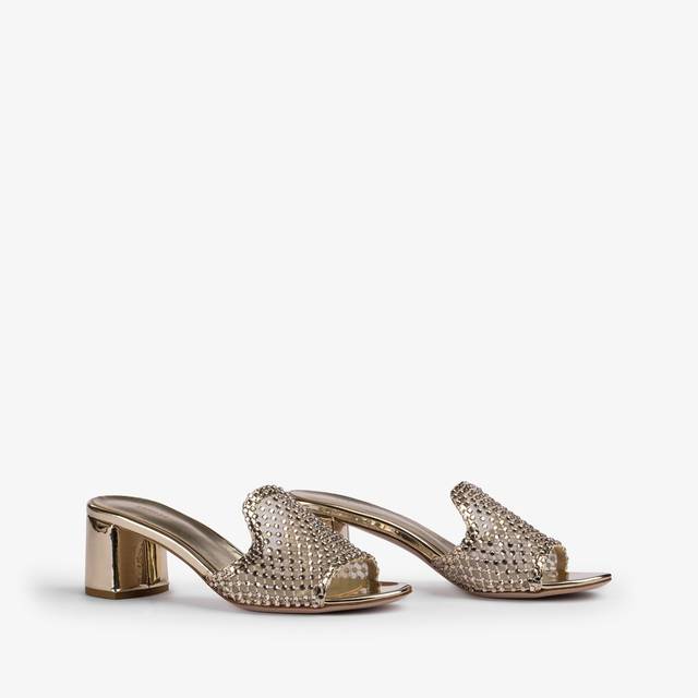 Le Silla Sandalo mule gioiello rete platino con Cristalli Sottocosto