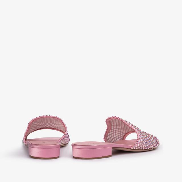 Le Silla Sandalo mule gioiello rete rosa dea con Cristalli Presa