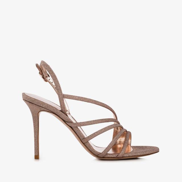 Le Silla Sandalo tessuto glitterato nude skin Sconto