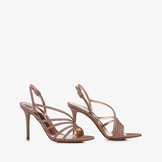 Le Silla Sandalo tessuto glitterato nude skin Sconto